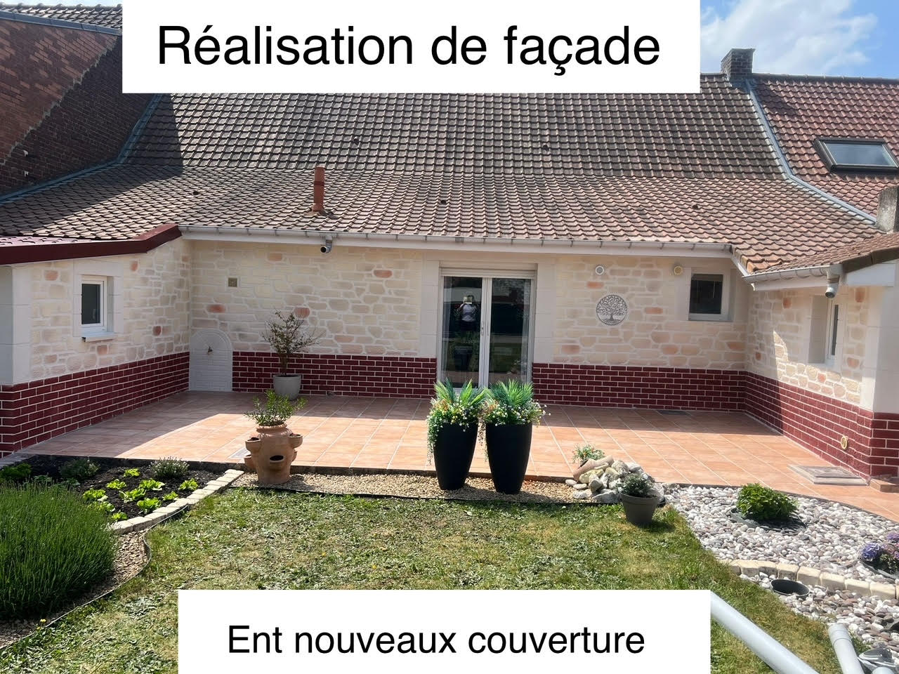 ravalement de façade enduit effet pierre à Valenciennes